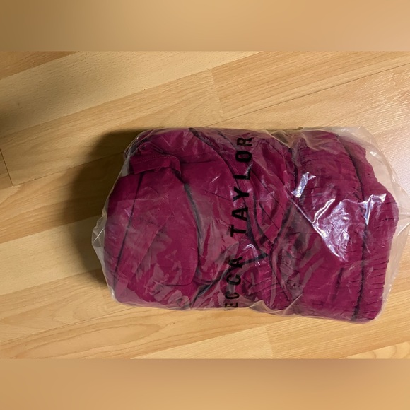 Rebecca Taylor Wine Color Belted Midi Dress: V Neck/Tie Back/Drop Waist/Ruched/6 - Picture 9 of 9